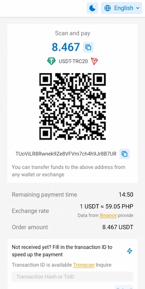 Transaction via QR Pay wallet